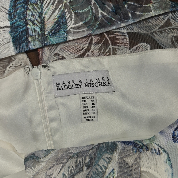 Mark & James Badgley Mischka Hi-low Embroidered Dress Size 12 - Picture 2 of 9